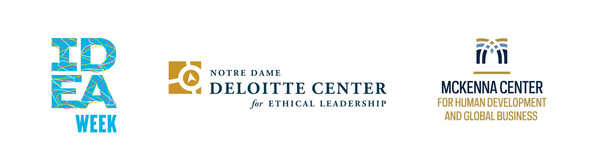 Three logos in a row including Idea Week, Deloitte Center, and McKenna Center