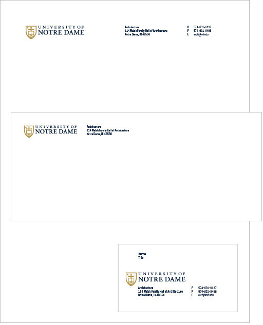 2024 University Stationery Template.  Business Card, Letterhead and Envelope